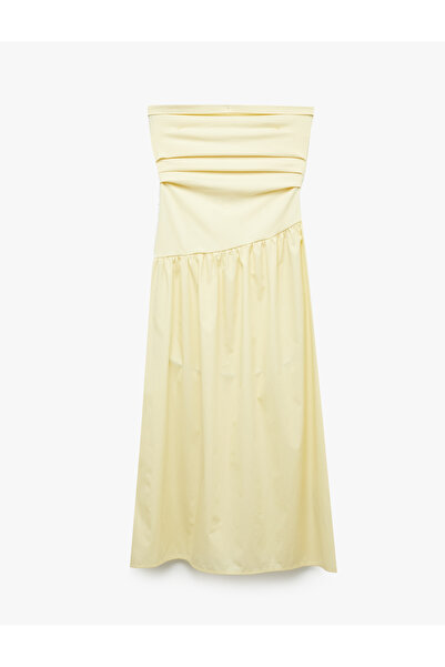 Koton Drape Detailed Strapless Midi Dress