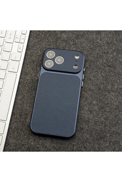 Choice15 iPhone17 Pro Max Blue Vintage Woven Leather Textured Phone Case For ...