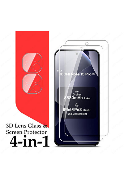 Choice For Note 15 Pro 5G 2Glass 2Camera Clear Tempered Glass For Redmi Note ...