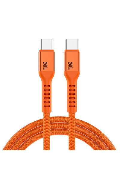 Choice3 3m 240W Orange C-C PD240W USB C to USB C Cable,0.5m/1m/2m/3m Braided ...