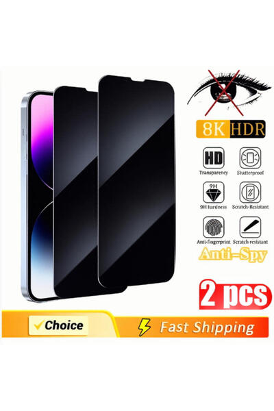 Choice9 iPhone 15 Anti Peeping 2PCS black 2Pcs Anti Spy Full Screen Protector...