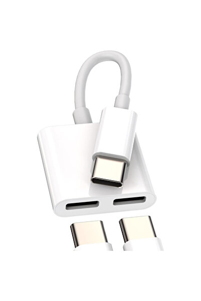 Choice white 2 in 1 USB C to 3.5mm Audio Adapter Charging Splitter, Type C Au...