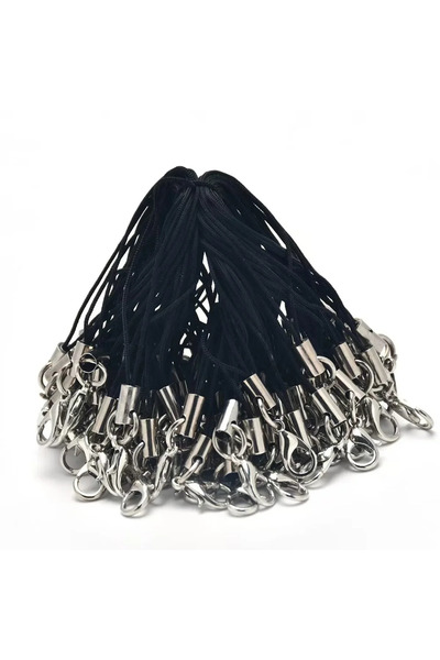 Choice1 Black 100Pcs DIY Nylon Lanyard Cords Set, Adjustable Anti-Fray Strap ...