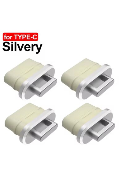 choice2 4Pcs Silvery Anti-Dust Plug Charge Port DIY Dust Plug for iPhone 17 1...