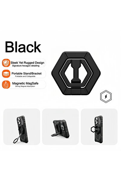 Choice1 black NEW Hexagonal Design Heavy Duty Metal Foldable Bracket Magnetic...