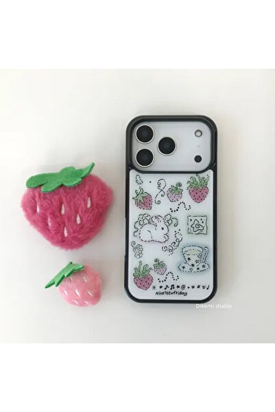 Choice22 iPhone17 Pro Max 1 Korean Ins Cute Strawberry Rabbit Phone Case For ...
