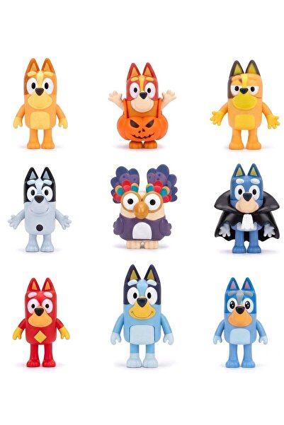 bluey and Friends Collectible Figure Set of 9 – 6cm (2.36 Inch) Articulated M...