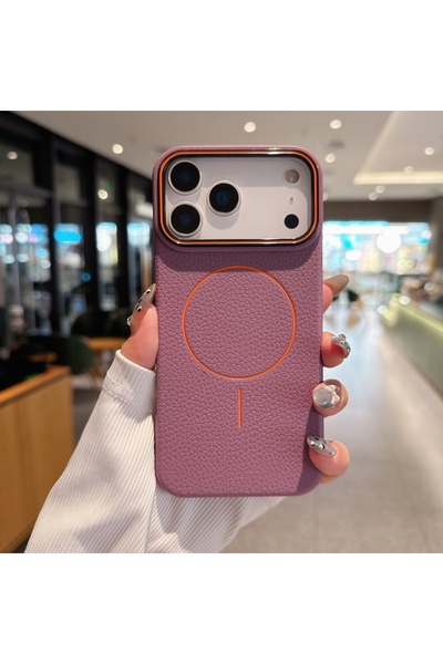 Choice iPhone17 Pro Max QZ-PX-purple Luxury Soft Matte Leather Magnetic Phone...