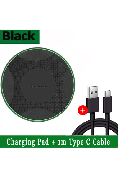 Choice3 Black with cable 30W Wireless Charger Pad Fast Wireless Charging Stat...