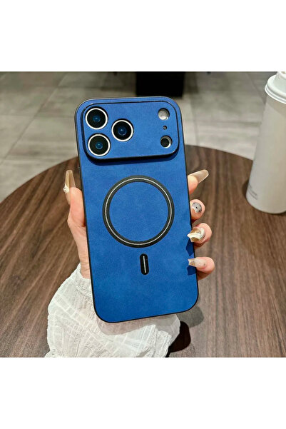 Choice41 iPhone17 Pro Blue Luxury Leather For Magsafe Shockproof Phone Case F...