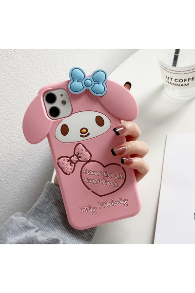Choice25 iPhone 15 Pink Cute My Melody Pink Silicone Phone Case For iphone 16...