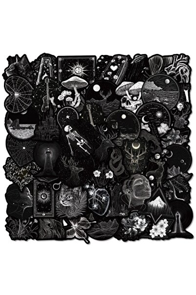 Choice 50PCS 50PCS Cool Black Series Stickers Graffiti Stickers DIY Diary Pho...