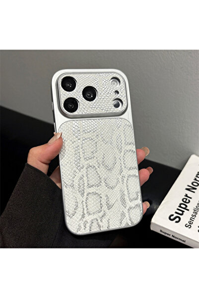 Choice15 iPhone17 Pro Max White Premium Business Leather Texture Pattern Phon...