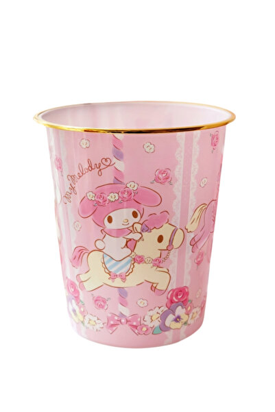 SANRIO Kawaii Cylinder Desktop Trash Can – Cute Cartoon Dust Box for Office, ...