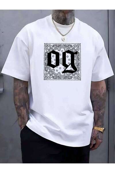 kai22 Men's Urban Fashion Graphic T-Shirt, Black Tee With OG Letter Print For...