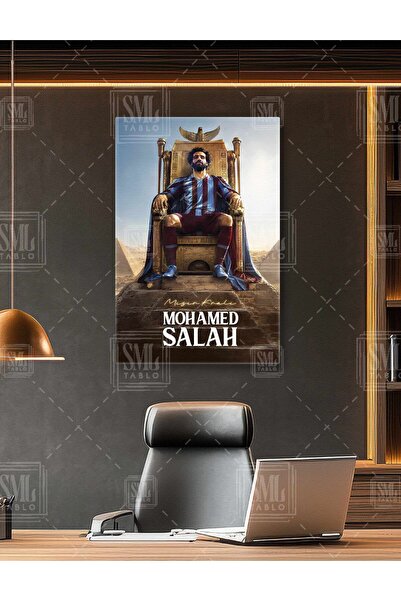SML TABLO Mohamed Salah Mısır Kralı Egyptian King Bordo Mavi Bize Her Yer Tra...