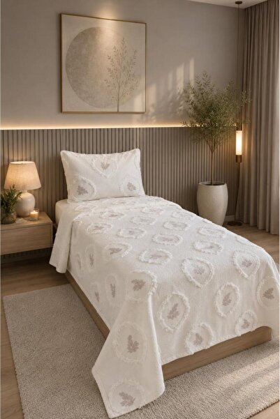 Çeyiz Diyarı Nord Leaf 2 Piece Single Pique Set Beige