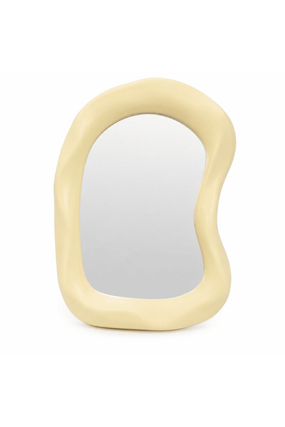 Generic Brand Oglindă decorativă minimalistă cu suport - Ecru