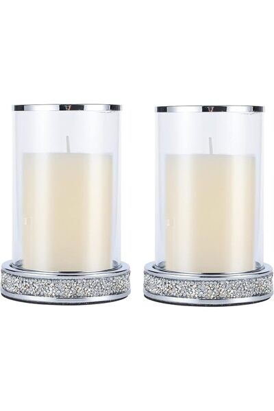 GENERAL Hanjue Pillar Candle Holders,Candlesticks Holder with Glass Hurricane...