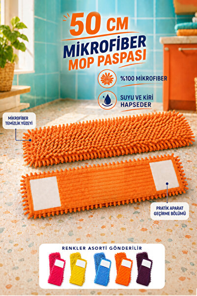 Meleni Home Mikrofiber Mop Bezi - Yıkanabilir Yüksek Emici Su Kir Hapseden Ye...