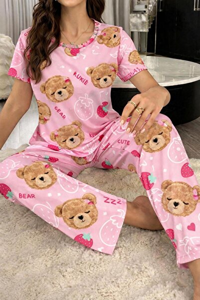 kuzey homewear Ment Bear Short Sleeve Pajama Set