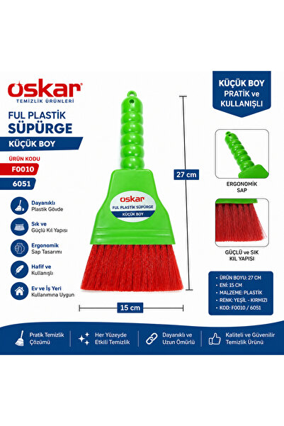 Oskar Üçpinar F0010 Full Plastic Vacuum Cleaner Small (Sweeping Tip Rubber Pl...