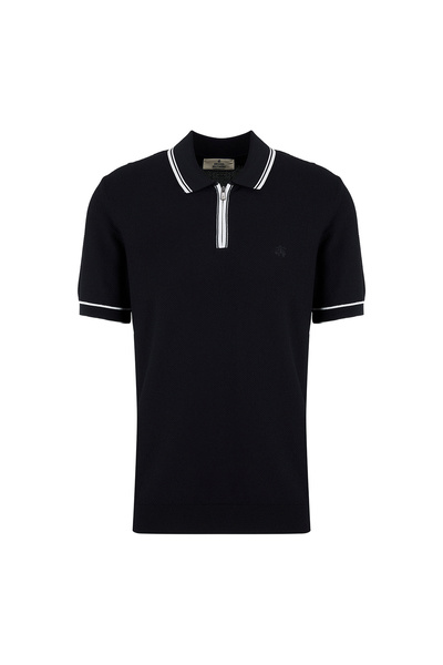 BROOKS BROTHERS Siyah Erkek Şeritli Polo T-Shirt BBSS26MKL007