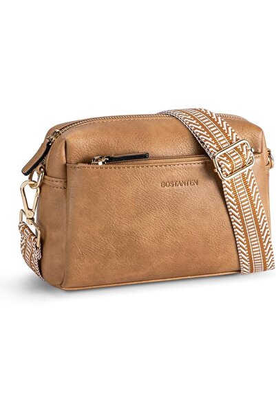 BOSTANTEN Triple Zip Small Crossbody Bag for women,Wide Strap Cell Phone Purs...