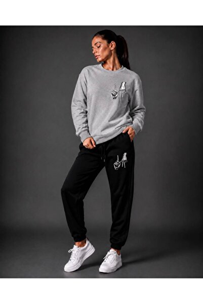 CLOTHES33 Zero Collar Sweat Suit 2-Piece Combination Winter Shardooned Finger...