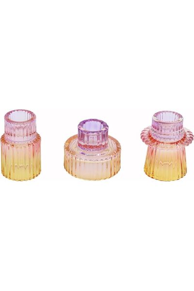 GENERAL Vixdonos Glass Candlestick Holders Tealight Candle Holders for Table ...