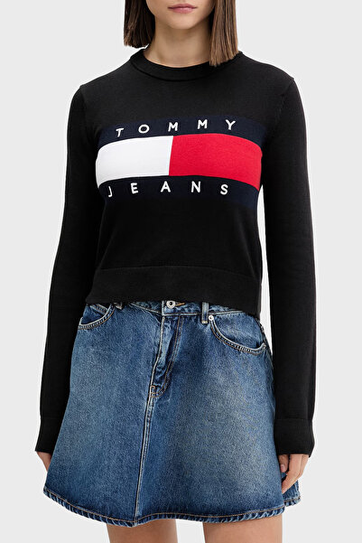 Tommy Jeans Bisiklet Yaka Relaxed Fit Logolu Kazak Kadın KAZAK DW0DW22930 BDS