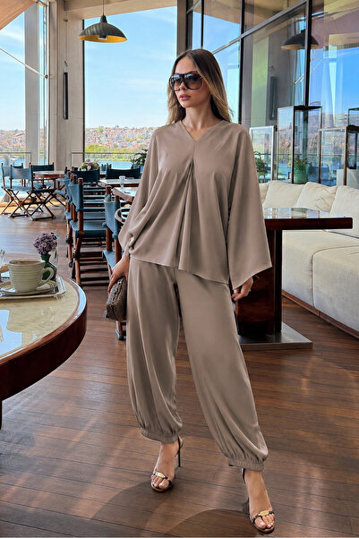 Perry fashion Σετ δύο τεμαχίων Lunera Modal με υφή, μανίκια νυχτερίδα και παν...