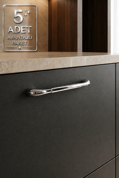 zerafev Verona 160 mm Chrome - Zamak Furniture Handle – Cabinet and Drawer Ha...