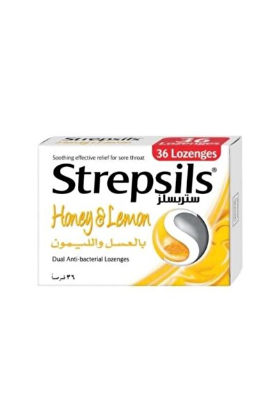 STREPSİLS أقراص العسل والليمون 36 قرصًا