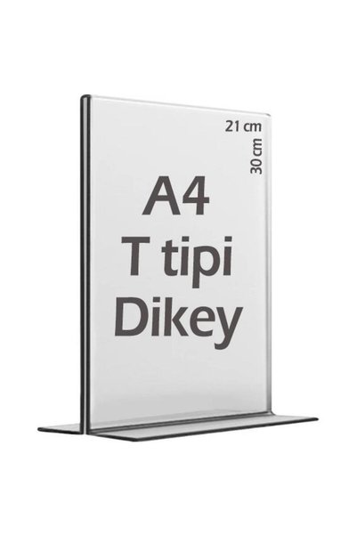 best ekran A4 T-Tipi Dikey 21x30 Şeffaf Föylük Menü Broşür Etiket Fotoğraflık...