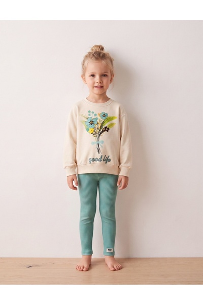 MiniKids Compleu flowers Daiana, verde