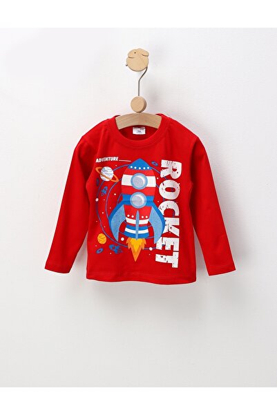 MiniKids Bluza subtire Rocket Adventure, rosu