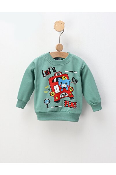MiniKids Bluza plusata Go Play Bus, verde