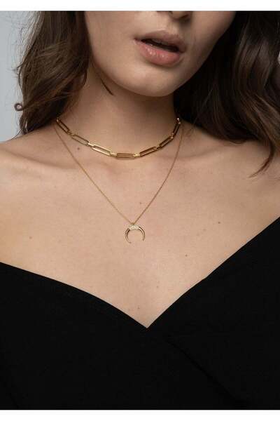 Stemma Jewelry Colier Lant cu Pandantiv Abundance Horn din Argint 925, cu Zir...
