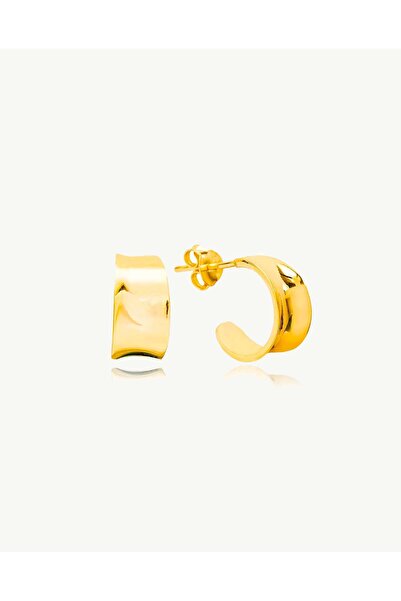Stemma Jewelry Cercei Judy Half Hoops din Argint 925, Placat cu Aur