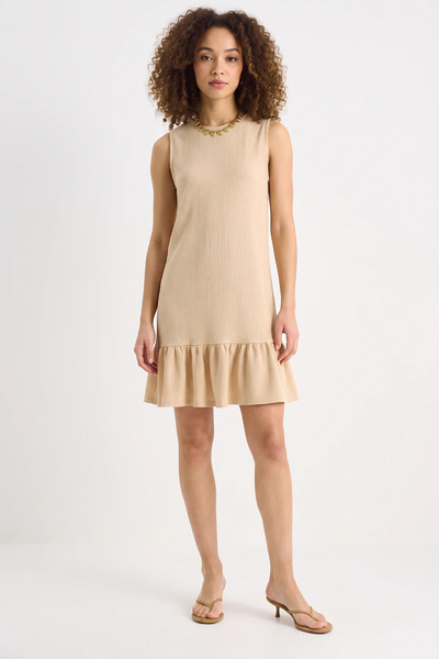 Şeker Portakalım Women's Thick Strapped Comfortable Cut Flounce Ruffled Beige...