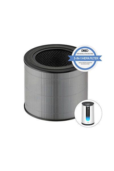 DREO Air Purifier 338S Uyumlu 3 Aşamalı HEPA Yedek Filtre