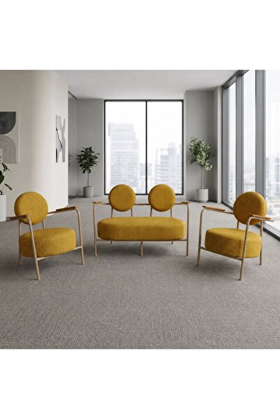 Azra Mobilya Venüs 2+1+1 Soft Kumaş Ofis & Büro İş Yeri Bekleme Koltuğu Takım...
