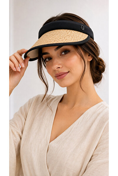 Generic Butik Sunscreen Imported Striped fabric/ Straw Visor Hat Suitable for...