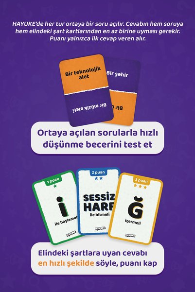 Umunto Games Hayuke Conditional Word Game - Quick Thinking Family and Friends Group Party Box Game
