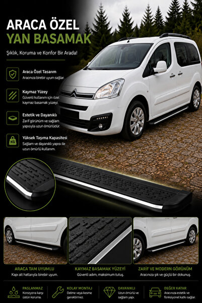 MODxAUTO CİTROEN BERLİNGO 2008-2018 ARACA ÖZEL YAN BASAMAK A+