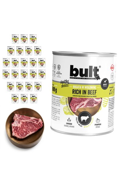 Bult Hrană umedă completă pentru câini, bogată în vită, conservă 24x800g