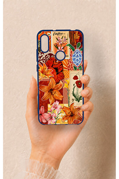 Vip Case Huawei Y6 2019 Uyumlu Turuncu Zambak Desenli Silikon Kılıf