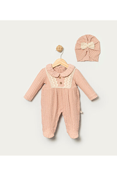 CFRA 100% Cotton Girls' Jumpsuit with Lace Trimmed Booties