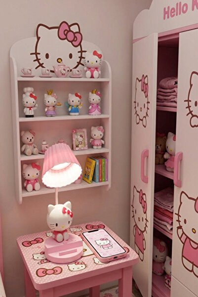Hello Kitty Şarjlı Gece Lambası ve Telefon Standı Çocuk Odası Yatak başı Lamba